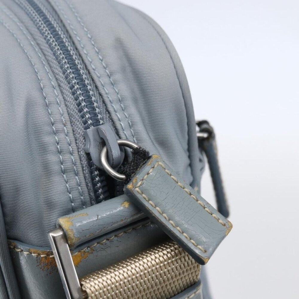 Authentic PRADA Shoulder Bag Nylon Light Blue Silver - Picture 16 of 16